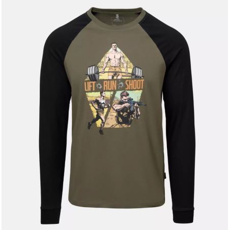 T-shirt Long sleeve (Lift, Run, Shoot) - Helikon -  Olive Green