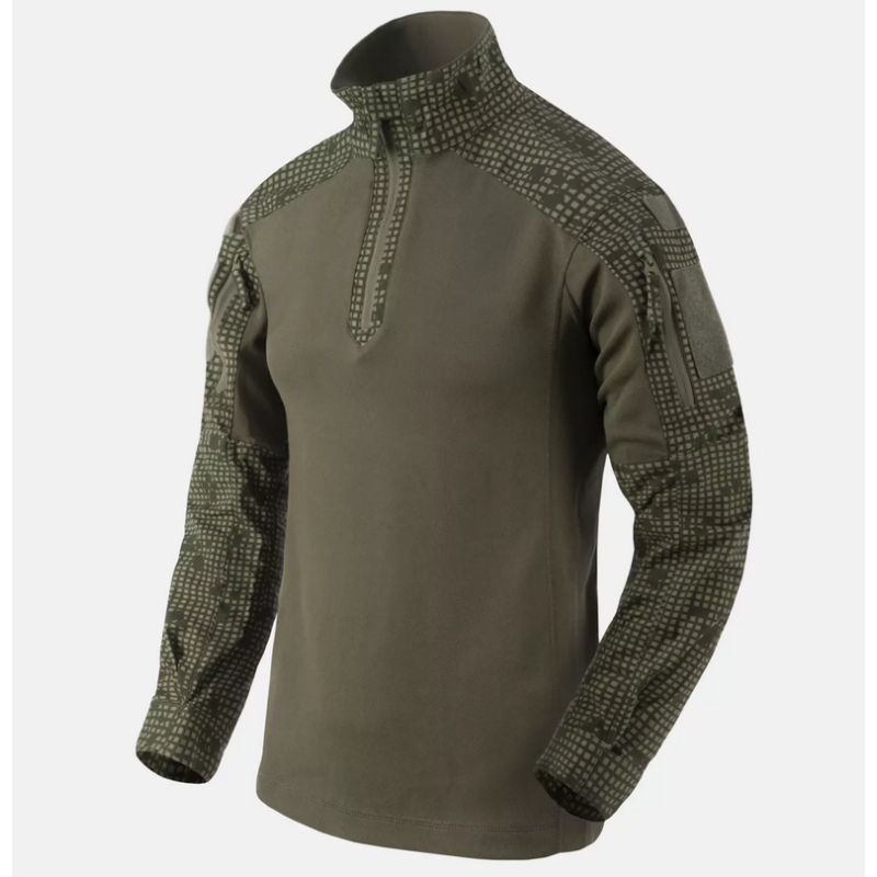 MCDU Combat Shirt - PolyCotton Stretch Ripstop - Helikon - Desert Night Camo / Olive Green