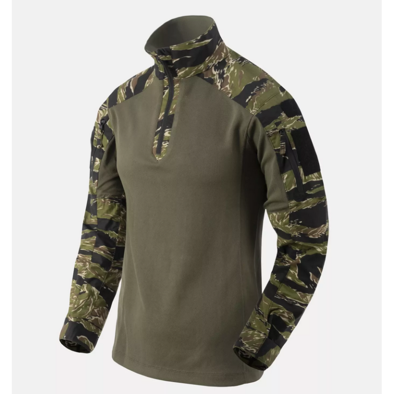 MCDU Combat Shirt - PolyCotton Stretch Ripstop - Helikon -  Tiger Stripe / Olive Green