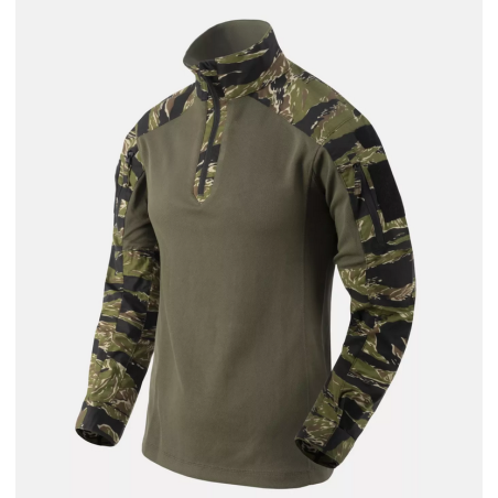 MCDU Combat Shirt - PolyCotton Stretch Ripstop - Helikon -  Tiger Stripe / Olive Green