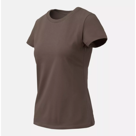 T-shirt damski Slim Organic - Organic Stretch Cotton - Helikon -  Earth Brown