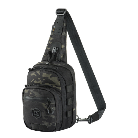 Torebka M-Tac Cross Bag Slim Elite Hex, kamuflaż czarny/czarny