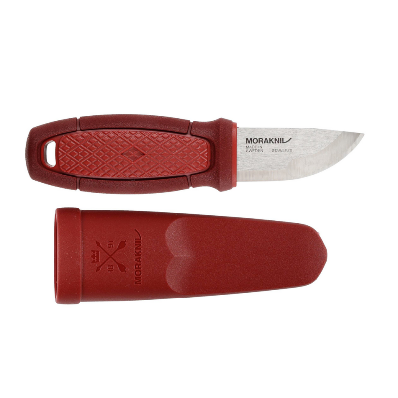 Nóż Morakniv Eldris czerwony z zestawem Neck Knife stal nierdzewna