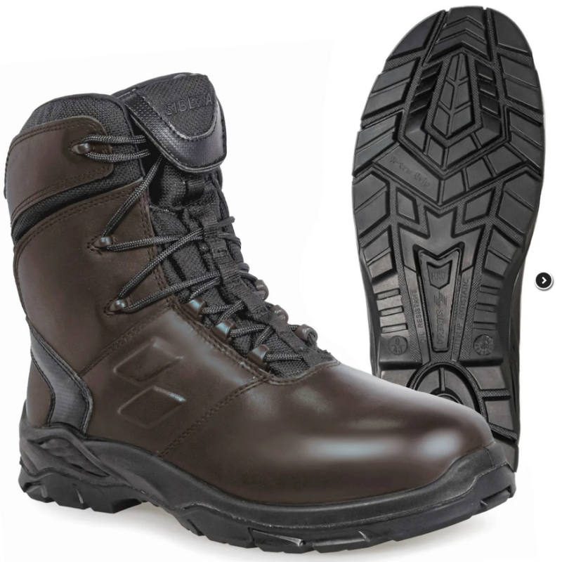 Buty Wojskowe Taktyczne Sibeza PRO High Skórzane z Membraną Brązowe