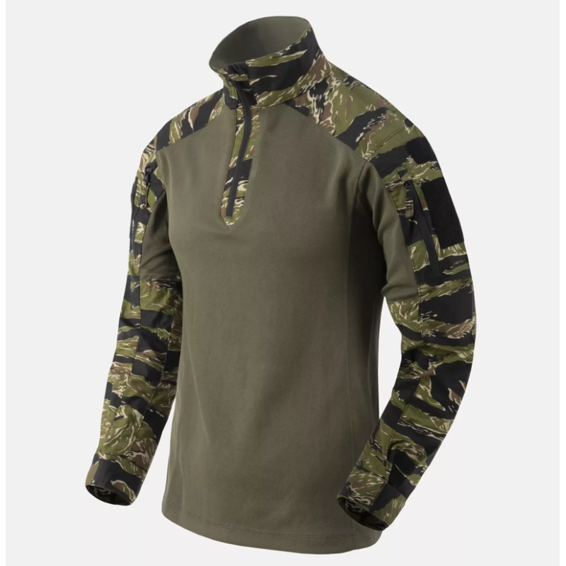MCDU Combat Shirt - PolyCotton Stretch Ripstop - Helikon -  Tiger Stripe / Olive Green