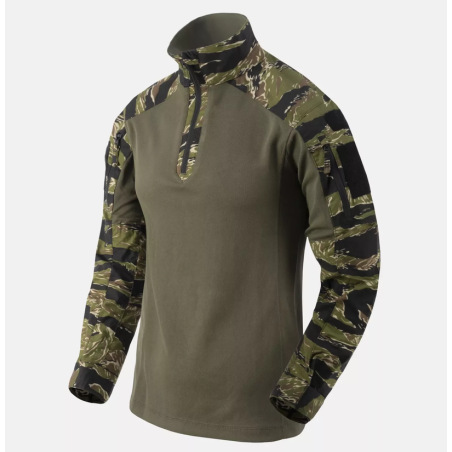 MCDU Combat Shirt - PolyCotton Stretch Ripstop - Helikon -  Tiger Stripe / Olive Green