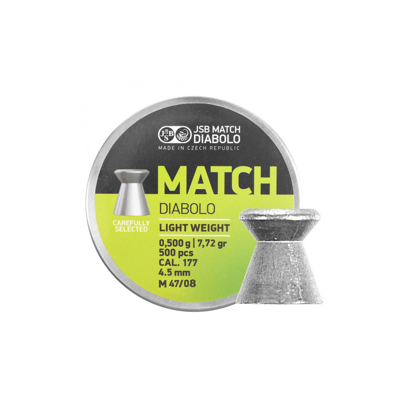 Śrut diabolo JSB Match Light 4,50 mm 500 szt. 0,500 g / 7,72 g