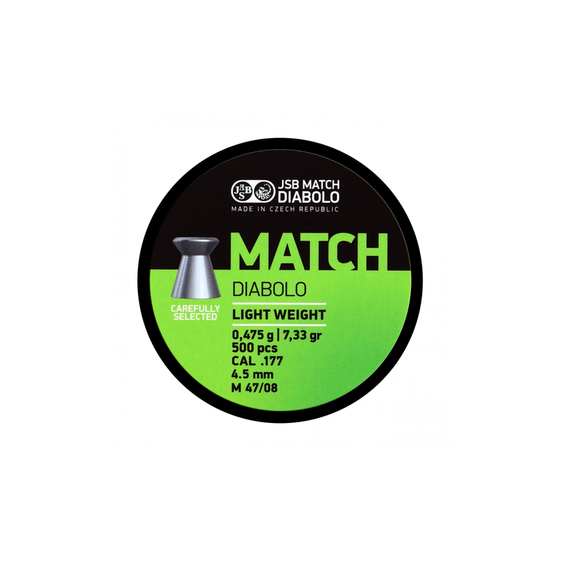 Śrut diabolo JSB Match Light 4,50 mm 500 szt. 0,475 g / 7,33 g