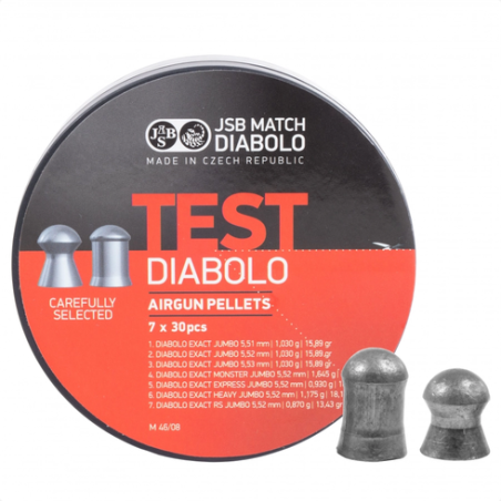 Śrut diabolo JSB Exact Tester Jumbo 5,5 mm 210 szt.