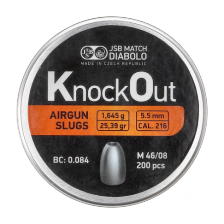 Śrut diabolo JSB KnockOut Slugs 5,5 mm 200 szt.