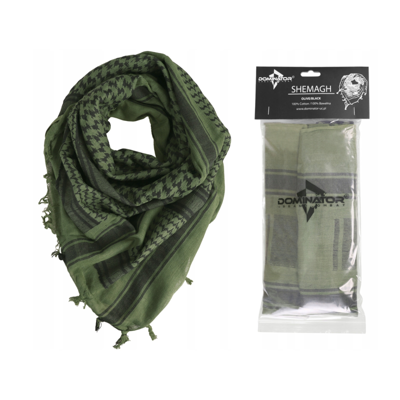 Chusta arafatka SHEMAGH 100X100 cm OLIVE BLACK
