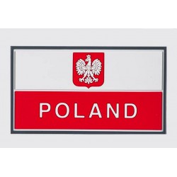 Emblemat Flaga PL z godłem (90 x 50 mm) - PVC