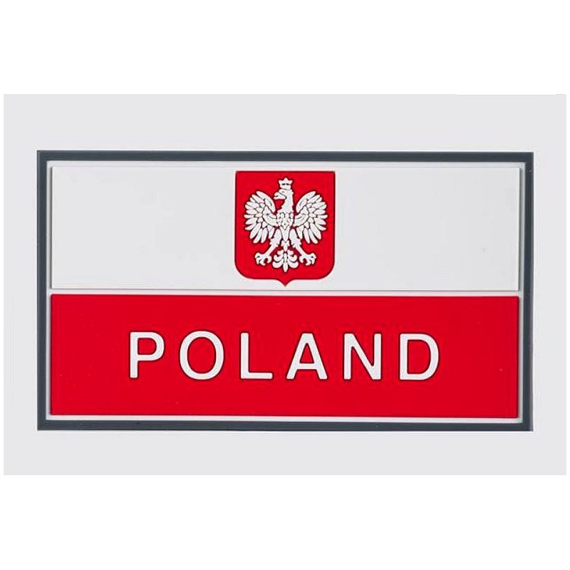 Emblemat Flaga PL z godłem (90 x 50 mm) - PVC