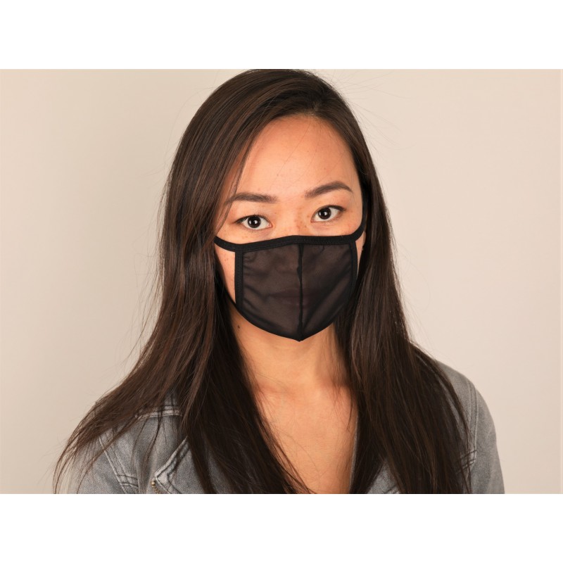 Maska  czarna  ażurowa wielokrotnego użytku "anty mandatowa"